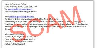 Consumers who have been contacted by scammers could have had their personal information breached. Scam Emails Say Package Couldn T Be Delivered