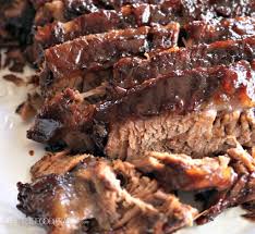 oven cooked brisket marinated with five