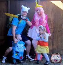 Costume accessory patterns (such as lace, buttons, buckle, leather) may slightly different from the product photo if the original pattern is out of stock. Adorable Adventure Time Family Epic Geek Family Family Cosplay Family Halloween Costumes Adventure Time Cosplay