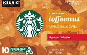Starbucks caramel flavored ground coffee has 5.0 calories. Starbucks Toffeenut Ground Coffee K Cup Pods 10 Ct Ralphs