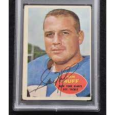 SAM HUFF Signed Topps Football Card-HALL OF FAME-NEW YORK GIANTS-PSA