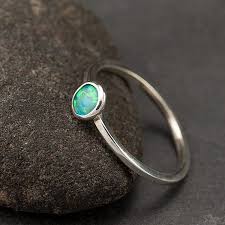 Opal Ring Sterling Silver Ring Small Stone Ring Thin Band Etsy Silver Wedding Jewelry Silver Rings Silver Jewelry Handmade
