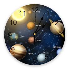 Solar System Planet Around The Sun Rotating Label Round Wall Clock For Home Decor Living Room No Ticking Sound Modern Wall Clock Wall Clocks Aliexpress