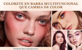 Colorete en Barra que Cambia de color, Barras de Colorete de Maquillaje  Multiusos, Blush Transparentes que Cambia de Color KCHOOH Rubor  Transparente Resistente al Agua y de Larga Duración paraMejillas, Ojos y