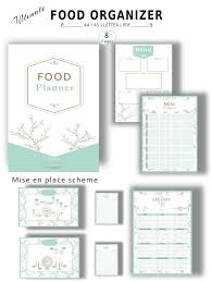 Ultimate Food Organizer Menu Meal Planner Grocery List Mise En Place Scheme Printable Template Pdf A4 A5 And Letter Sizes In 2020 Grocery Planner Meal Planner Dinner Menu