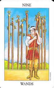 If 10 is the completion of a cycle then nine shows that you are very close to the end of this cycle. The Tarot Of Eli The Rider Waite Tarot Nine Of Wands The Thoth Tarot 9 Of Wands Strength