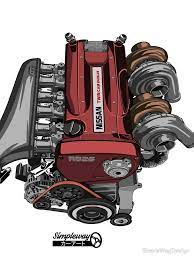 Rb26dett Skyline Gt R Engine Classic T Shirt By Simplewaydesign Cool Car Drawings Art Cars Automotive Artwork