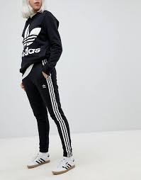 Adidas Originals Three Stripe Cuffed Sweatpants In Black Adidas Originals Adidas Originals Adicolor Three Stripe Regular Fit Cuffed Track Pants In Black Adidas Three Stripes Pants Pants Outfit