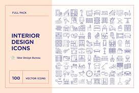 Interior Design Icons Set Icon Design Line Icon Construction Repair