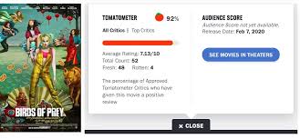 The new ben affleck flick only scored a 26%? Rotten Tomatoes And Metacritic Critic Scores Announced For Margot Robbie S Birds Of Prey Bounding Into Comics