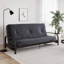 Futon frames are made generally from either metal, wood or a combination thereof. Dhp Caden 6 Inch Thermobonded High Density Polyester Fill Futon Mattress Full Black Walmart Com Walmart Com