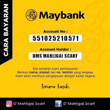 Nombor akaun lama anda akan beroperasi kecuali untuk perbankan telefon dan mymobile. Nombor Akaun Pembayaran D Mahligai Scarf