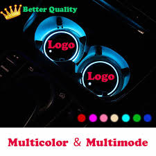 Tapis De Gobelet Lumineux De Voiture 2x Pour Audi Bmw Mercedes Benz Volkswagen Toyota Tesla Nissan Skoda Ford Voiture Logo Accessoires De Lumiere Aliexpress