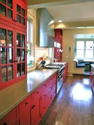 Modern Red Farmhouse Design Ideas Pictures Remodel And Decor Red Kitchen Cabinets Red Country Kitchens Red Kitchen