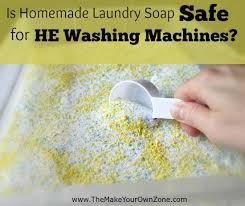 homemade laundry soap in he washers