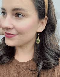 Handmade Real Pressed Feather Fern and Gold Leaf Earrings