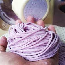Fresh Ball Of Purple Sweet Potato Noodles In A Beautiful Shade Of Lilac I Can Almost Mistake Purple Sweet Potatoes Purple Potato Recipes Sweet Potato Noodles
