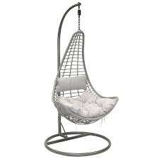 Charles Bentley Triangular Rattan Swing Chair Grey Swinging Chair Hanging Swing Chair Egg Swing Chair