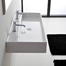 With a trough sink you will avoid accumulation of water on the counter. Scarabeo 8031 R 120b Bathroom Sink Teorema Nameek S
