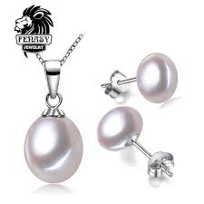 fenasy pearl jewelry sets 925 silver