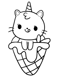 ice cream unicorn cat coloring page free printable coloring pages for kids
