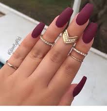 Saw something that caught your attention? Long Matte Gel Nails Maroon Nails Cute Nails Nail Art