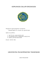Pertemuan keenam (komunikasi kelompok dan. Doc Makalah Komunikasi Dalam Organisasi Safitri Evi Liani Academia Edu
