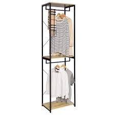 Wir führen mode von größe 38 bis 52. Esituro Corner Clothes Rail Stand Coat Rack Heavy Duty Double Hanging Rod Wardrobe With Shoe Rack Shelves Wooden Metal Buy Online In Angola At Angola Desertcart Com Productid 201157932