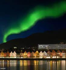 Northern Lights Aurora Borealis Over Bryggen In Bergen Norway Northern Lights Norway Northern Lights See The Northern Lights