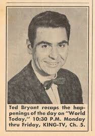 1957 KING SEATTLE TV NEWS AD ~ TED BRYANT WORLD TODAY REPORTER