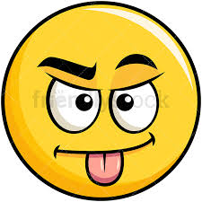 Sarcastic Yellow Smiley Emoji Cartoon Vector Clipart - FriendlyStock