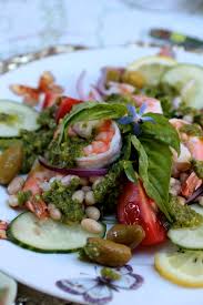 Add the prawns to the bowl too. What Makes This The Perfect Garden Party Salad Taste With The Eyes Salad Recipes Recipes Main Dish Recipes