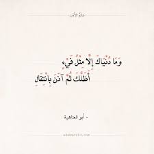 شعر أبو العتاهية وما دنياك إلا مثل فيء عالم الأدب math equation math arabic calligraphy