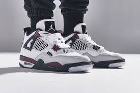 This air jordan 4 psg features a white and grey base with bordeaux accents and black detailing. Score The Paris Saint Germain X Air Jordan 4 At Jd Sports Sneaker Freaker