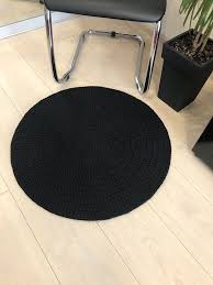 Are you on a tight budget and looking for cheap rugs? Black Round Rug Crochet Circle Rug Round Rug Door Mat Round Etsy Round Carpets Small Area Rugs Round Rugs