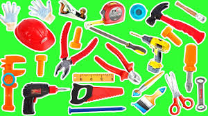 Unboxing toy tools set for children we learn names and colors. Learn Hand Tools Names Educational Video In English Video With Real Hand Tools Youtube