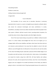 I teach high school, and some people vary their drafts. Literature Review Rough Draft Higher Education College