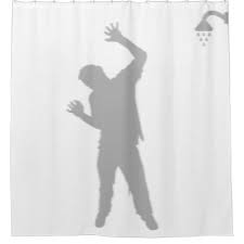 Zombie Scary Shadow Silhouette Behind Man Shower Curtain Shower Curtains Home Decor Custom Idea Personalize Bathroom Man Shower Shower Curtain Bath Decor