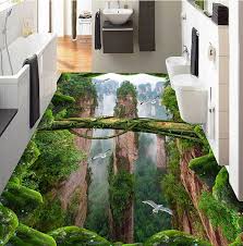 Stereoscopic Forests Valley Peaks Floor Wallpaper Self Adhesive Pvc In 2020 3d Flooring Floor Wallpaper Floor Murals