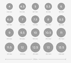 ring size chart fans all day