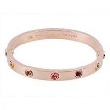 Cartier Rose Gold Love Bracelet With Colorful Gems Cartier Love Bracelet Love Bracelets Cartier Love Bangle