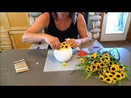 Diy Sunflower Kissing Ball Tutorial Factorydirectcraft Kissing Ball How To Make Sunflower Tutorial
