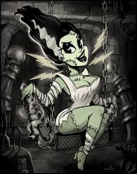 Electric Feel 11x14 Fine Art Print Horror Cartoon Frankenstein Art Horror Movie Art