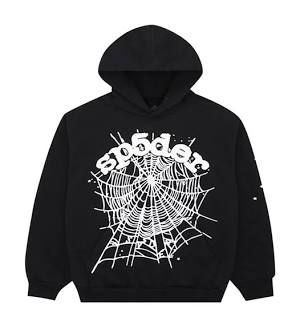Authentic Sp5der OG Web Hoodie layout with clean chest print and web alignment., AI generated