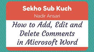 In case you wish to delete all comments in your document, go under review tab and under. How To Add Edit And Delete Comments In Microsoft Word Urdu Hindi Youtube