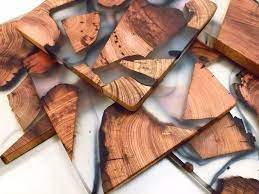 Epoxy Wood Coaster Set Of 6 Epoxy Resin Wood Wood Coasters Diy Resin Diy