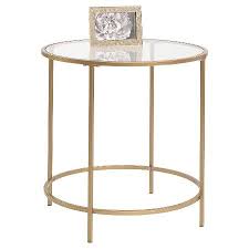 International Lux Side Table Satin Gold Metal Side Table Side Table Round Side Table