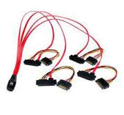 StarTech.com Male Internal Mini-SAS to Female; Male SATA Power x 4;  SFF-8482 x 4; Cable 500mm