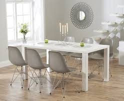 Buy The Atlanta 160cm White High Gloss Dining Table With Charles Eames Style Dsr Eiffel Chairs A Dining Table Chairs Ghost Chair Dining Room Modern Dining Room