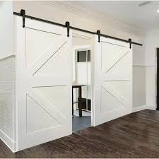 Double porte coulissante grise en bois. Rail Pour Double Porte Coulissante 3m Cdiscount